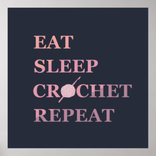 Funny Crochet Zitat Poster