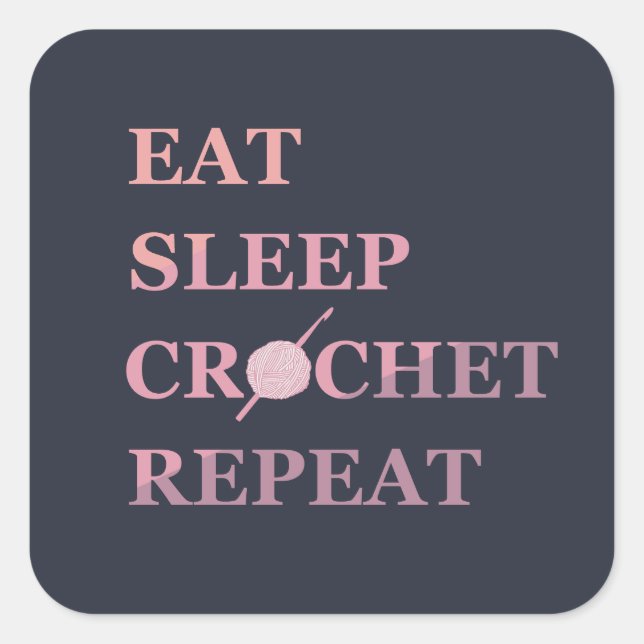 Funny Crochet Zitat Quadratischer Aufkleber (Vorderseite)