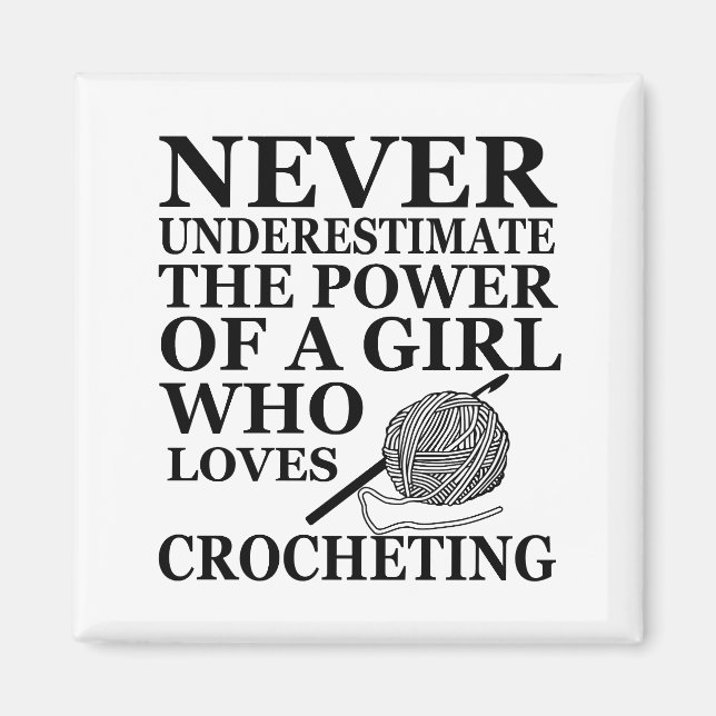 Funny Crochet zitiert Häkelchen Geschenk Magnet (Vorne)
