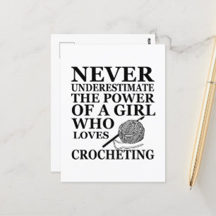 Funny Crochet zitiert Häkelchen Geschenk Postkarte