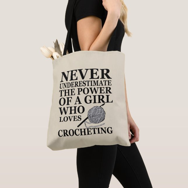 Funny Crochet zitiert Häkelchen Geschenk Tasche (Von Nahem)