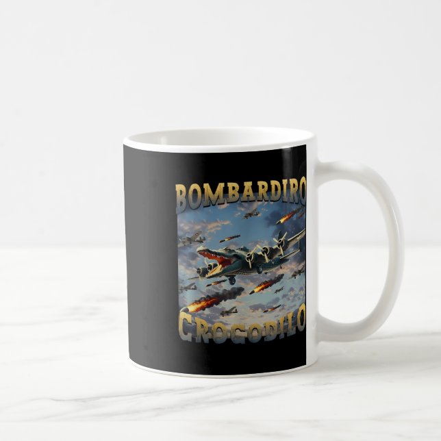 Funny Crocodile Meme Bombardiro Crocodilo Funny Br Kaffeetasse (Rechts)