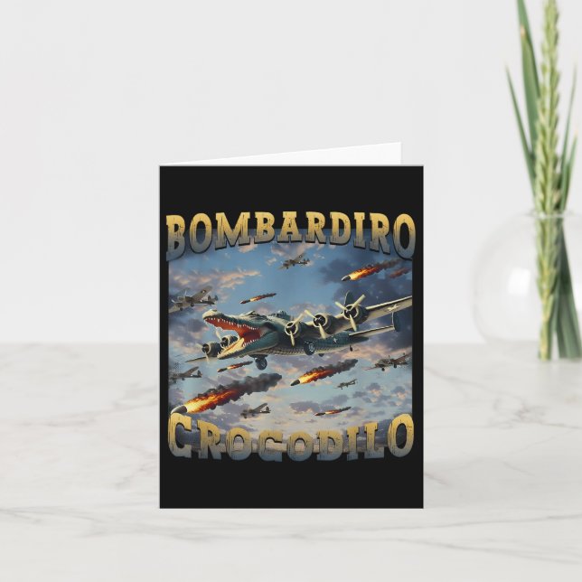 Funny Crocodile Meme Bombardiro Crocodilo Funny Br Karte (Vorderseite)