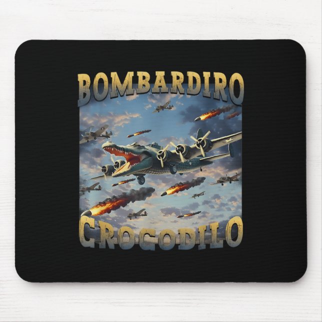 Funny Crocodile Meme Bombardiro Crocodilo Funny Br Mousepad (Vorne)