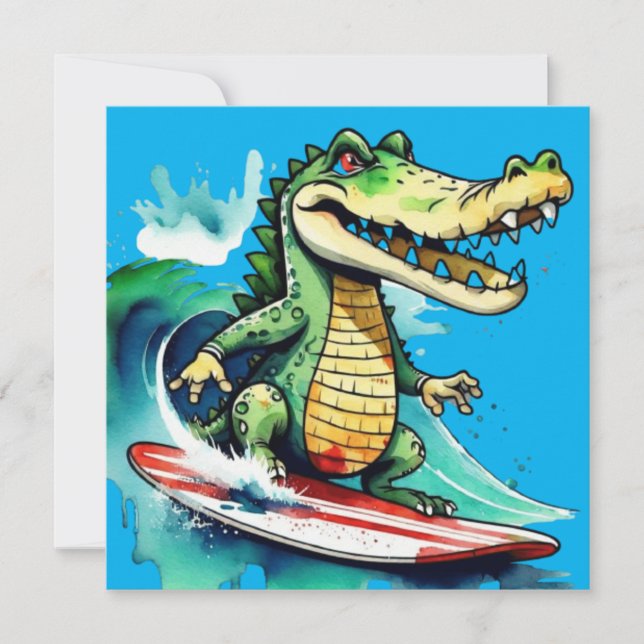 Funny Crocodile surfing (Vorderseite)
