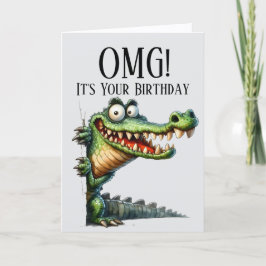 Funny Crocodile thème Carte d'anniversaire