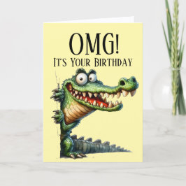 Funny Crocodile thème Carte d'anniversaire