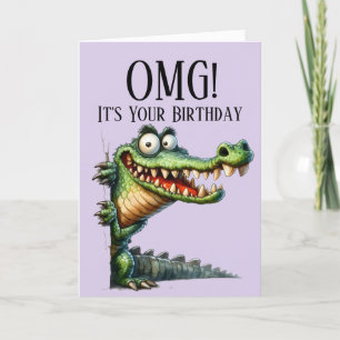 Funny Crocodile thème Carte d'anniversaire