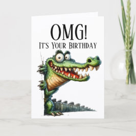 Funny Crocodile thème Carte d'anniversaire