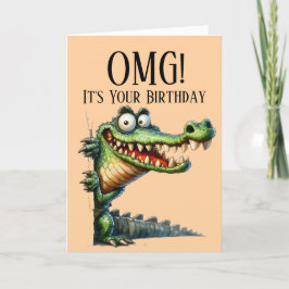 Funny Crocodile thème Carte d'anniversaire