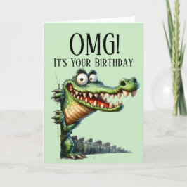 Funny Crocodile thème Carte d'anniversaire