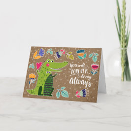 Funny Crocodile Valentine's Day Feiertagskarte