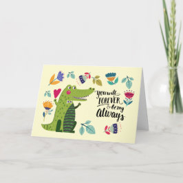 Funny Crocodile Valentine's Day Feiertagskarte