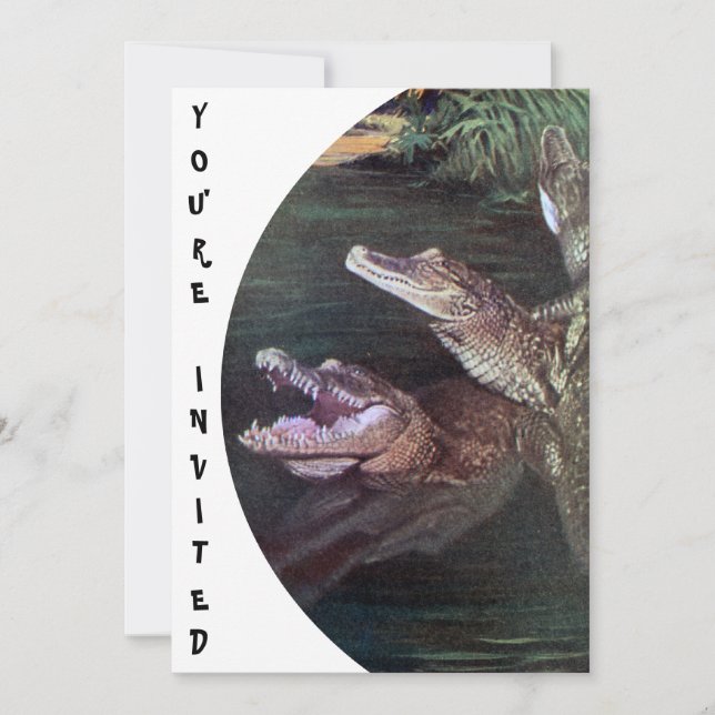Funny Crocodiles Einladungen (Vorderseite)