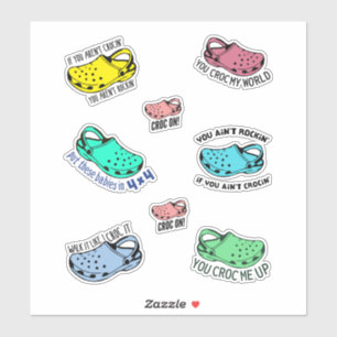 Funny Crocs zitiert Stickerspack Aufkleber