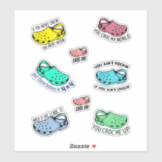 Funny Crocs zitiert Stickerspack Aufkleber