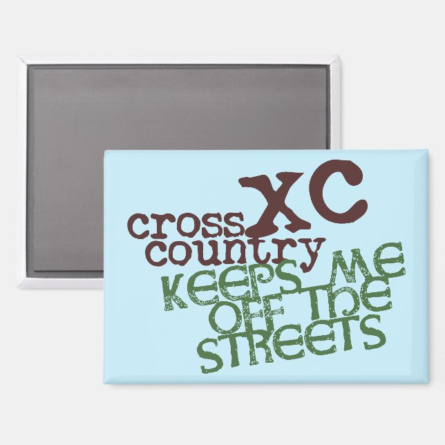 Funny Cross Country Running © Behalte mich von Str Magnet (Vorderseite/Rückseite)