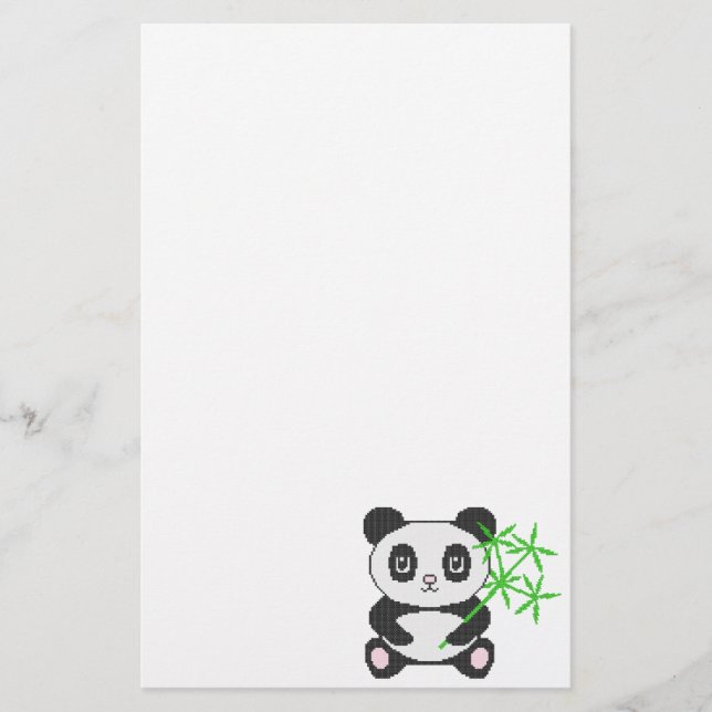 Funny cross-stitch panda briefpapier (Vorderseite)