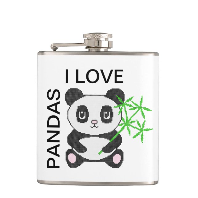 Funny cross-stitch panda flachmann (Vorderseite)