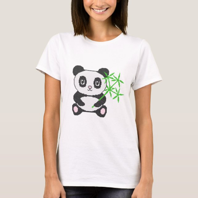 Funny cross-stitch panda T-Shirt (Vorderseite)