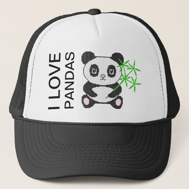 Funny cross-stitch panda truckerkappe (Vorderseite)