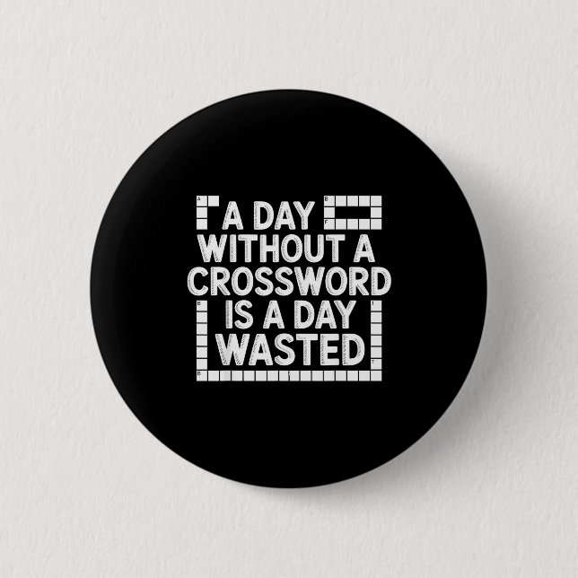 Funny Crossword Puzzle Word Game Nerd  Button (Vorderseite)