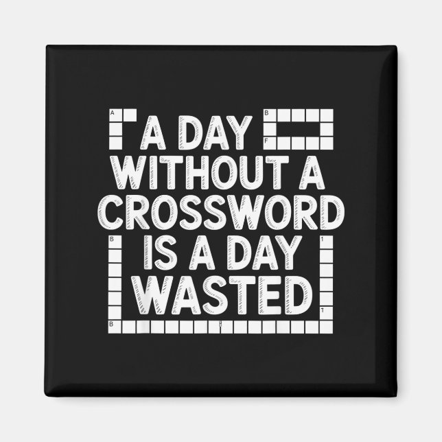 Funny Crossword Puzzle Word Game Nerd  Magnet (Vorne)