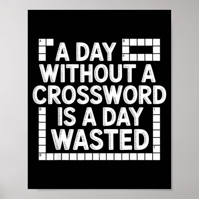 Funny Crossword Puzzle Word Game Nerd  Poster (Vorne)
