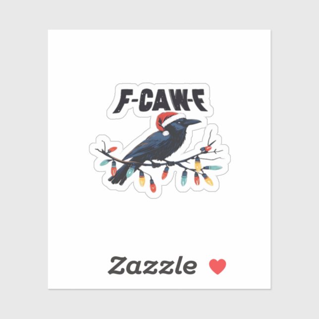 Funny Crow Christmas Classic Retro Design Aufkleber (Blatt)