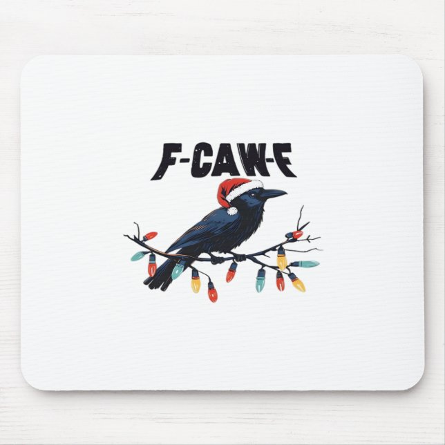 Funny Crow Christmas Classic Retro Design Mousepad (Vorne)