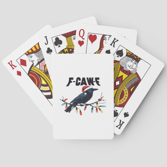 Funny Crow Christmas Classic Retro Design Spielkarten (Rückseite)