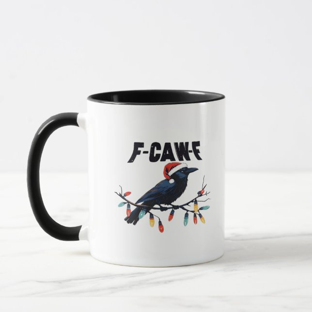 Funny Crow Christmas Classic Retro Design Tasse (Links)