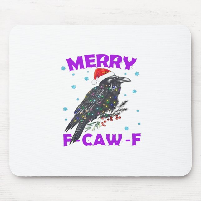 Funny Crow Christmas Classic Vintage Style Mousepad (Vorne)