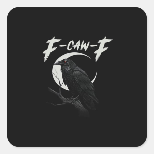 Funny Crow Essential Creative Casual Quadratischer Aufkleber (Vorderseite)