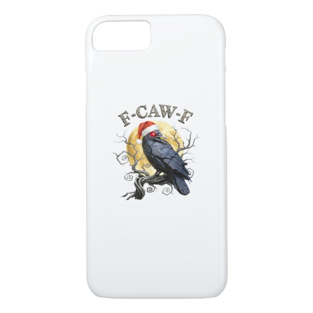 Funny Crow F-Caw-F Bird Gothic Christmas Santa Hat Case-Mate iPhone Hülle (Rückseite)