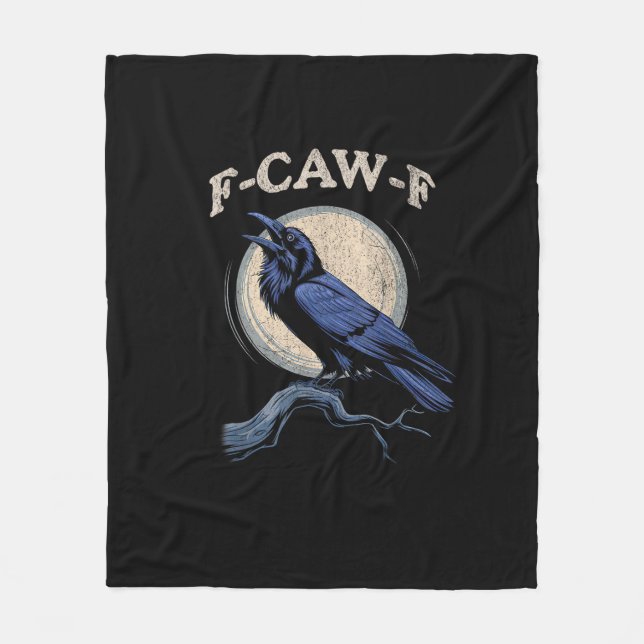 Funny Crow F-Caw-F Crow Lover Creative Casual Fleecedecke (Vorderseite)