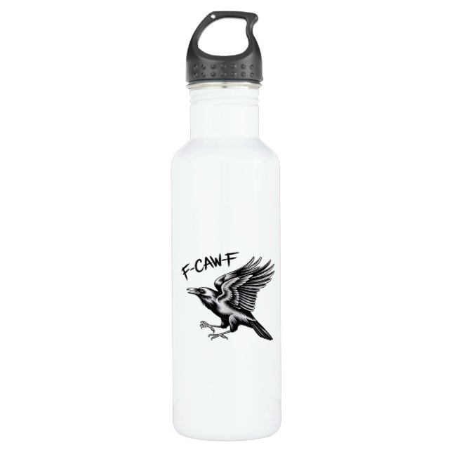Funny Crow F-Caw-F Essential Minimal Clean Edelstahlflasche (Vorderseite)