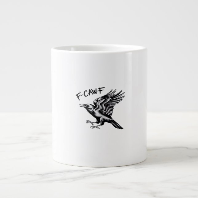 Funny Crow F-Caw-F Essential Minimal Clean Jumbo-Tasse (Vorderseite)