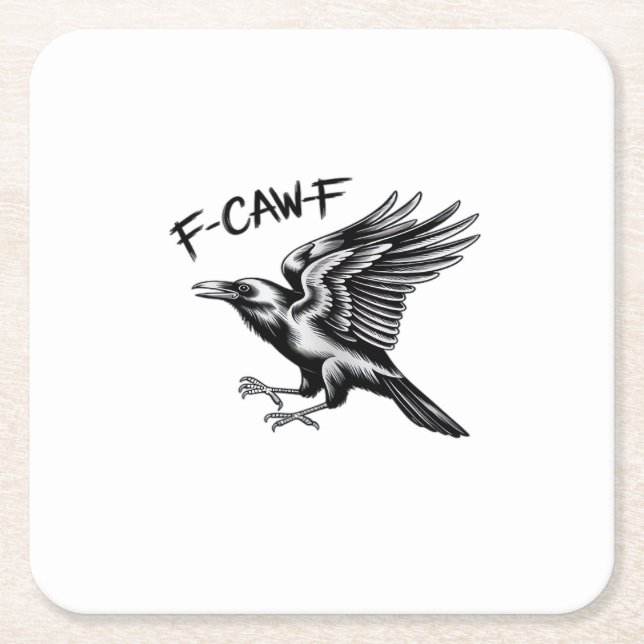 Funny Crow F-Caw-F Essential Minimal Clean Rechteckiger Pappuntersetzer (Vorderseite)
