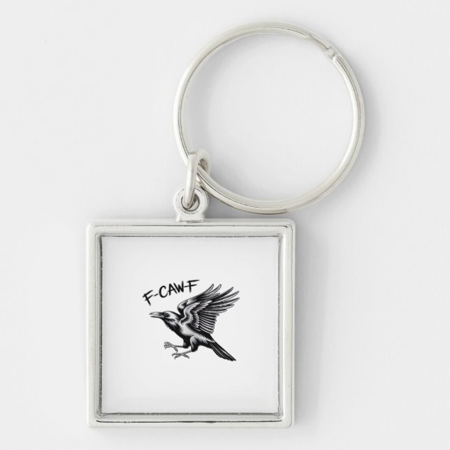 Funny Crow F-Caw-F Essential Minimal Clean Schlüsselanhänger (Vorne)