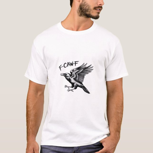 Funny Crow F-Caw-F Essential Minimal Clean T-Shirt (Vorderseite)