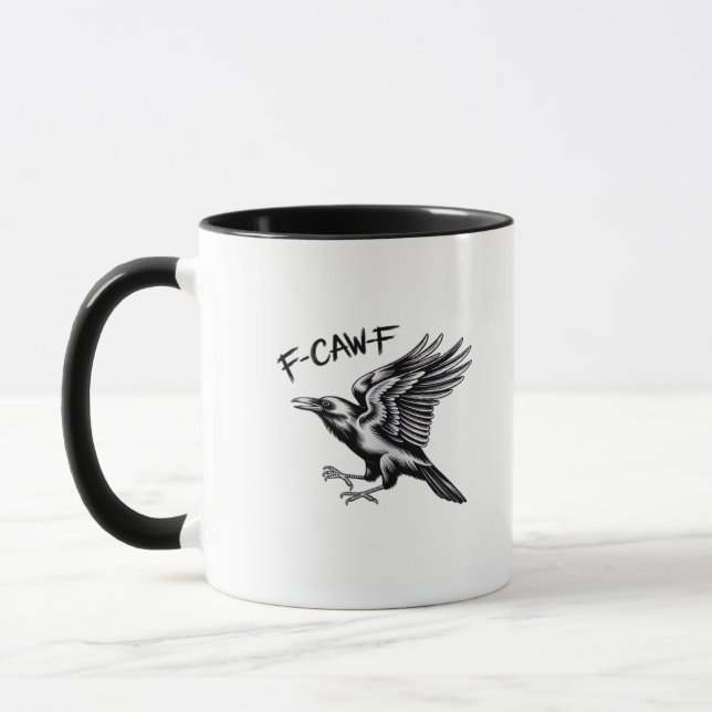 Funny Crow F-Caw-F Essential Minimal Clean Tasse (Links)