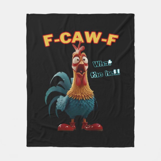 Funny Crow F-Caw-F Humor Gothic Fleecedecke (Vorderseite)