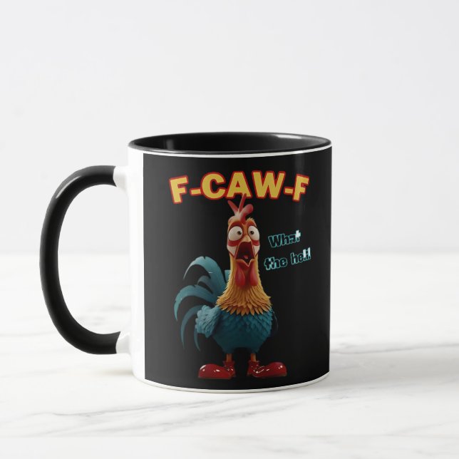 Funny Crow F-Caw-F Humor Gothic Tasse (Links)