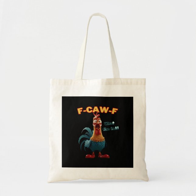 Funny Crow F-Caw-F Humor Gothic Tragetasche (Vorne)