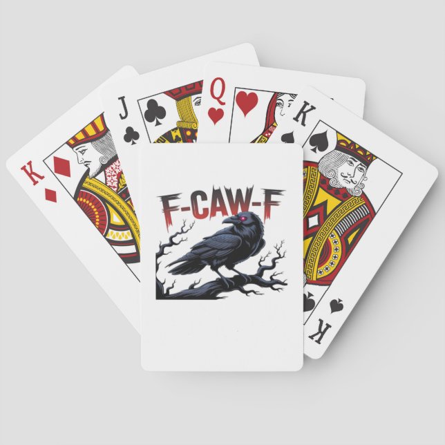 Funny Crow F-Caw-F Raven Classic Cool Unique Spielkarten (Rückseite)