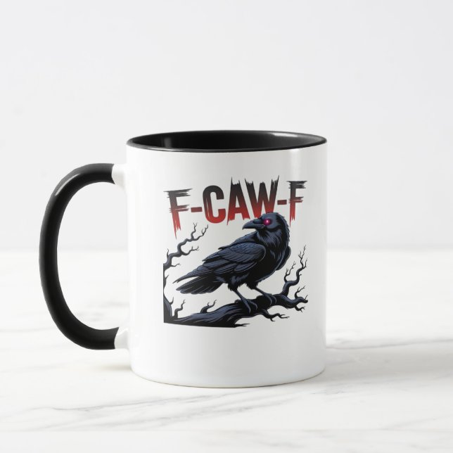 Funny Crow F-Caw-F Raven Classic Cool Unique Tasse (Links)