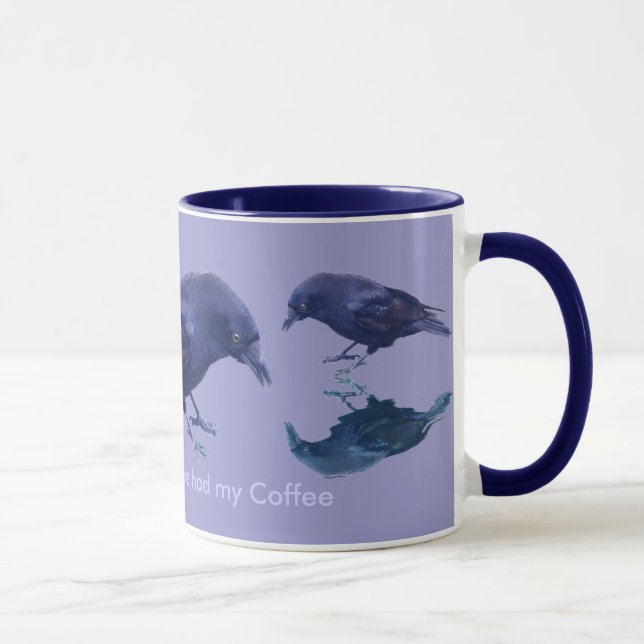 Funny Crow Fans Corvidae Raven Design Tasse (Rechts)
