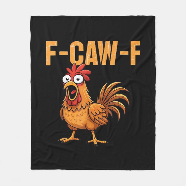 Funny Crow Humor Gothic F-Caw-F Fleecedecke (Vorderseite)