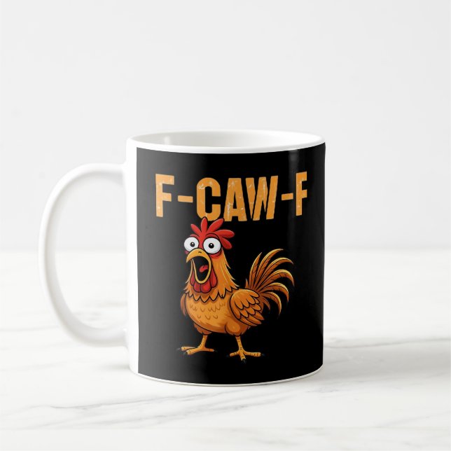 Funny Crow Humor Gothic F-Caw-F Kaffeetasse (Links)